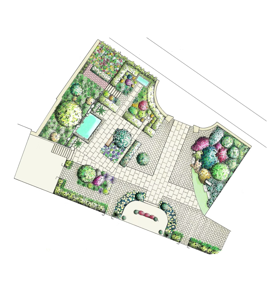 Plan dessiné par Baptiste Salliou - Concepteur Paysagiste